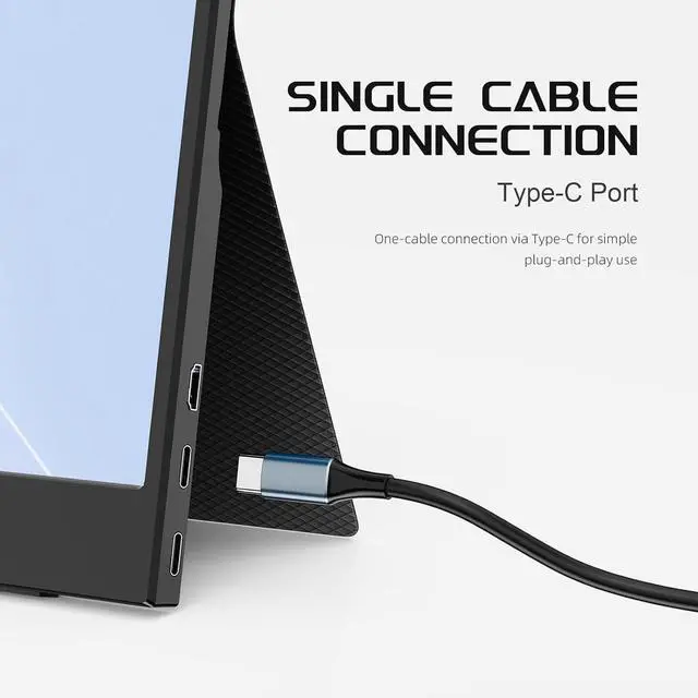 Alt view image 4 of 7 - Portable Monitor 14" Small Screen with 1920x1080 Screen, Gaming Monitor for PC/Laptop/Console, Ultra-Slim Portable Screen, PC Monitor for Office, Study & Travel with Magnetic Leather Cover