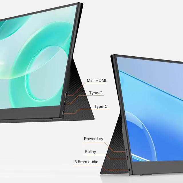 Alt view image 7 of 7 - Portable Monitor 14" Small Screen with 1920x1080 Screen, Gaming Monitor for PC/Laptop/Console, Ultra-Slim Portable Screen, PC Monitor for Office, Study & Travel with Magnetic Leather Cover