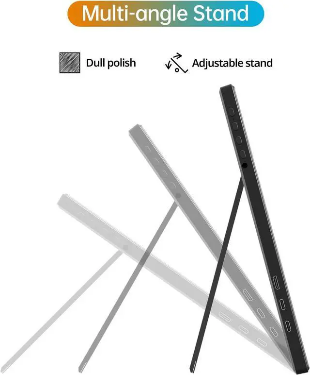 Alt view image 3 of 7 - Portable Monitor 16.0inch FHD 1920 * 1200P USB C HDMI Ultra-Slim IPS Travel Display & Speakers, HDR Plug&Play, External Monitor for Laptop PC, Phone,Mac