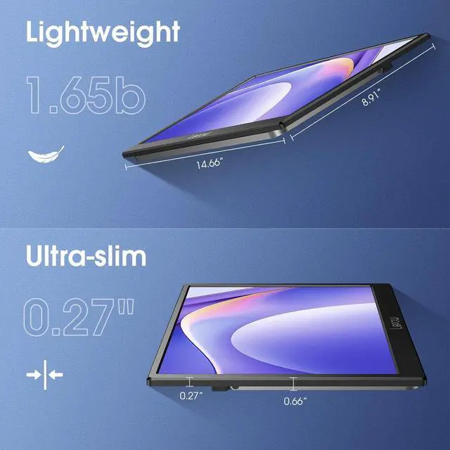 Alt view image 3 of 7 - Portable Monitor 15.6 Inch 2024 C2 Series FHD 1080P USB C HDMI Computer Display IPS Screen with Dual Speakers for Laptop PC PS4 Xbox Phone with Foldable Kickstand, Midnight Black