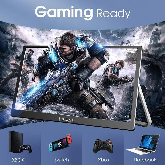 Alt view image 4 of 7 - Portable Monitor 15.6 Inch 2024 C2 Series FHD 1080P USB C HDMI Computer Display IPS Screen with Dual Speakers for Laptop PC PS4 Xbox Phone with Foldable Kickstand, Midnight Black