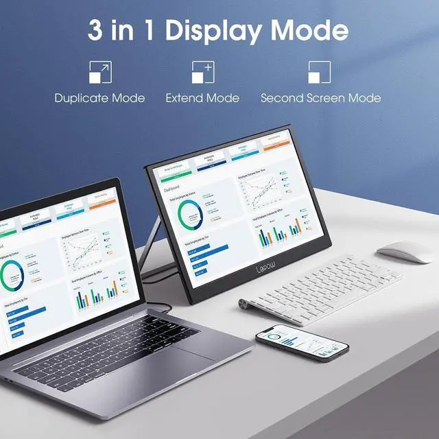 Alt view image 5 of 7 - Portable Monitor 15.6 Inch 2024 C2 Series FHD 1080P USB C HDMI Computer Display IPS Screen with Dual Speakers for Laptop PC PS4 Xbox Phone with Foldable Kickstand, Midnight Black