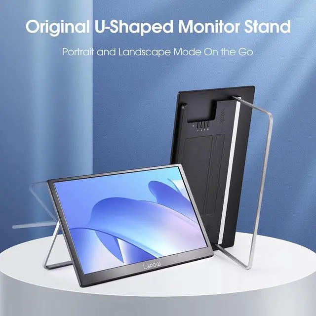 Alt view image 6 of 7 - Portable Monitor 15.6 Inch 2024 C2 Series FHD 1080P USB C HDMI Computer Display IPS Screen with Dual Speakers for Laptop PC PS4 Xbox Phone with Foldable Kickstand, Midnight Black
