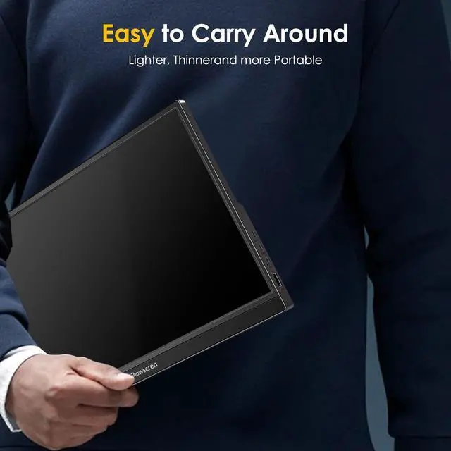 Alt view image 5 of 7 - Portable Monitor 14 Inch Touchscreen Monitor, HDR IPS FHD 1920x1080 300cd/m² 10 Point Touch Display, USB C+HDMI+USB, Portable Screen for Laptop/PC/Mac/Xbox/PS4/5 Switch,Dual Speakers,VESA
