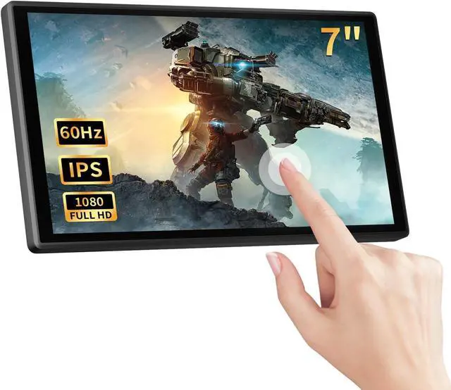 Main image of 7 inch Portable Touchscreen, Mini 1080P 60Hz USB C HDMI Monitor, Ultra Thin Lightweight IPS LCD Display Second Screen for Gaming, Working, PS5, Xbox, Switch, Laptop, PC