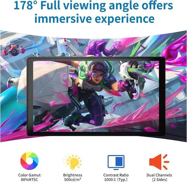 Alt view image 6 of 7 - 7 inch Portable Touchscreen, Mini 1080P 60Hz USB C HDMI Monitor, Ultra Thin Lightweight IPS LCD Display Second Screen for Gaming, Working, PS5, Xbox, Switch, Laptop, PC