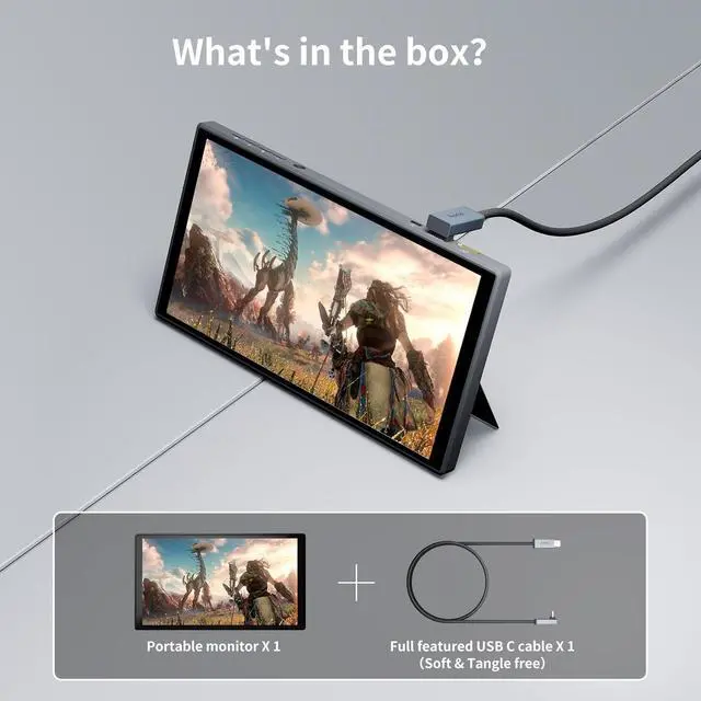 Alt view image 7 of 7 - 7 inch Portable Touchscreen, Mini 1080P 60Hz USB C HDMI Monitor, Ultra Thin Lightweight IPS LCD Display Second Screen for Gaming, Working, PS5, Xbox, Switch, Laptop, PC