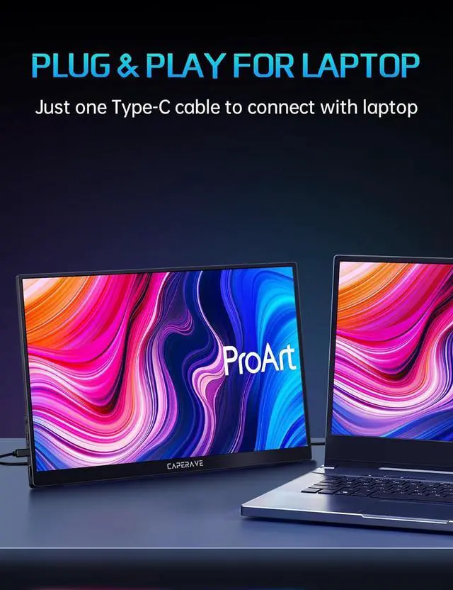 Alt view image 5 of 7 - 17.3" Portable Monitor 4K, 500 Nits 3840 * 2160p 100% Adobe RGB Travel Monitor with Bulit-in Kickstand & Speakers, Portable Computer Monitor, External Monitors for Laptop PC Xbox Switch PS4/5