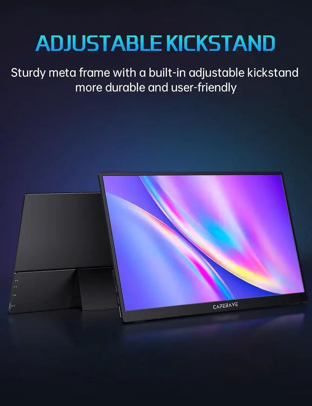 Alt view image 7 of 7 - 17.3" Portable Monitor 4K, 500 Nits 3840 * 2160p 100% Adobe RGB Travel Monitor with Bulit-in Kickstand & Speakers, Portable Computer Monitor, External Monitors for Laptop PC Xbox Switch PS4/5