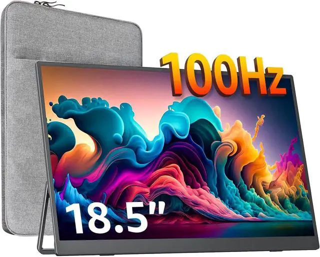 Main image of 18.5 inch Portable Monitor- 1080P IPS 100Hz 120% sRGB Gaming Monitor USB-C HDMI Large Portable Screen for Laptop MacBook Surface PC PS4/5 Travel Monitor with Kickstand VESA Speakers
