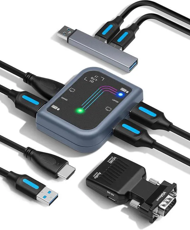 Main image of ServerConnect Pro Portable Server Management Tool: USB Crash Cart Adapter  1920 x 1200  Portable Laptop USB 2.0 to KVM Console - Datacenter Server Monitor Mouse and Keyboard to USB