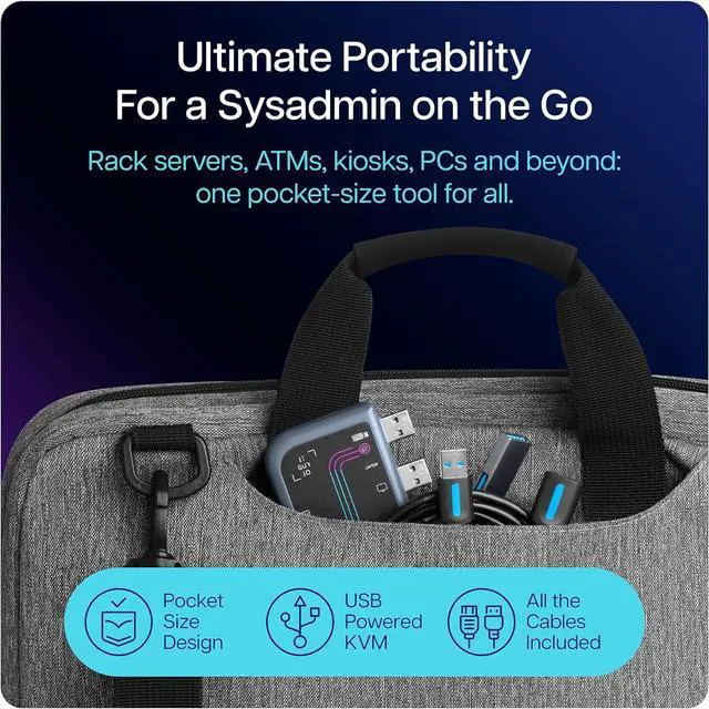 Alt view image 3 of 6 - ServerConnect Pro Portable Server Management Tool: USB Crash Cart Adapter  1920 x 1200  Portable Laptop USB 2.0 to KVM Console - Datacenter Server Monitor Mouse and Keyboard to USB