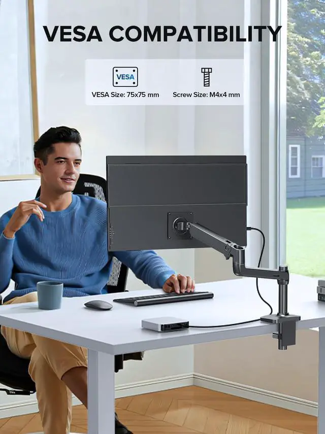 Alt view image 6 of 7 - 24.5" Portable Monitor 240Hz Gaming Monitor 1200:1 Contrast FreeSync 1ms Fast IPS Large Screen, Built-in 180° Adjustable Stand/VESA, USB-C HDMI Second Screen for Laptop, Phone, Game Console