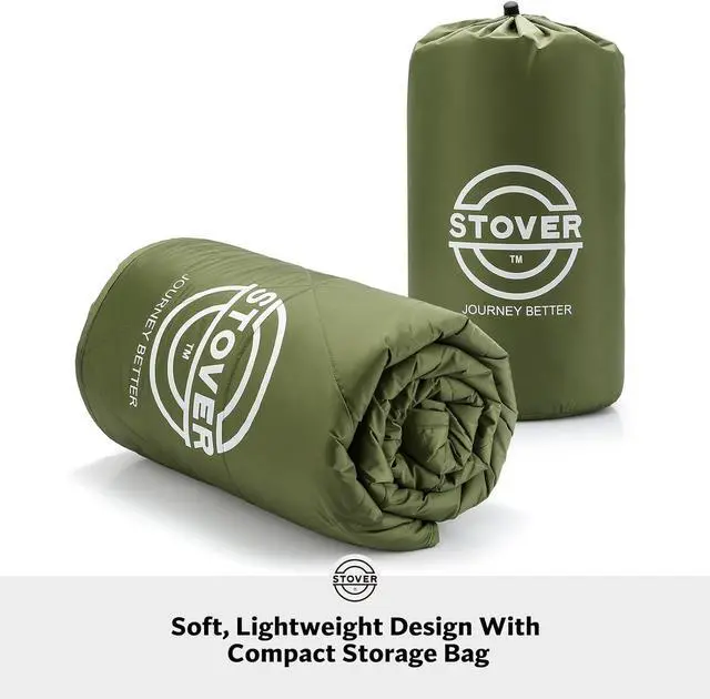 Alt view image 7 of 7 - Outdoor Waterproof Fleece Travel Blanket for Camping, Picnics, Stadiums, Sports, The Beach Warm, Windproof, Compact, Lightweight & Sand-Resistant (Olive Green)