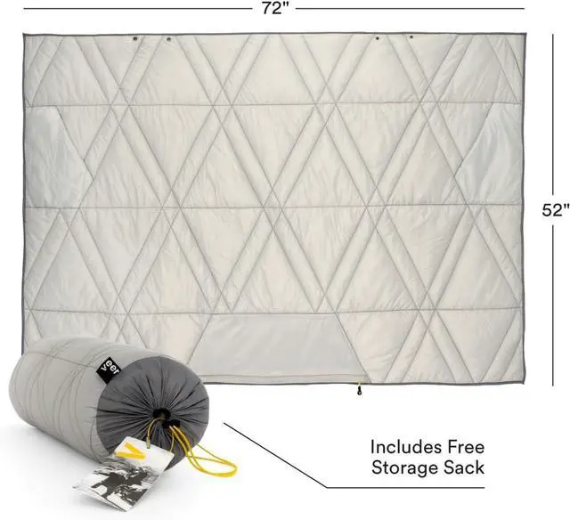 Alt view image 5 of 7 - Adventure Blanket - 100% Down Alternative Insulated Outdoor Puffy Blanket for Camping, Beach, Sports/Stadiums, Picnics, or Travel - Built-in Hand Pockets and Zipper Pillow Pocket - Adult Size