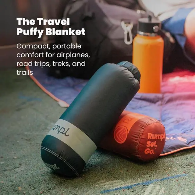 Alt view image 2 of 7 - Travel Puffy Blanket, Ultra-Packable Travel-Size Warmth and Comfort, Deepwater