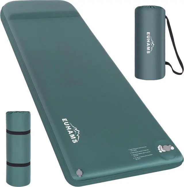 Main image of Camping Sleeping Pad - Ultra-Thick Camping Mattress Pad with Built-in Foot Pump Memory Foam Camp Pad - Easy Inflate&Deflate - 4-Season Portable Camp Sleeping Mat with Pillow for Travel/Car/Tent/Home