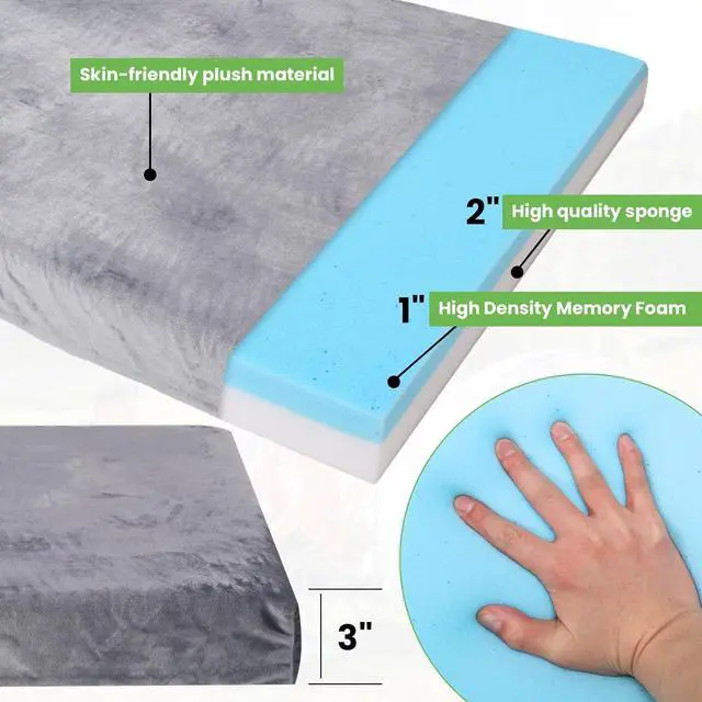 Alt view image 3 of 7 - Memory Foam Camping Mattress pad,3 Inch Thick Floor Sleeping Mat Pad for Adults with Waterproof and Non-Slip Bottom, Portable Roll Up Mattress for Sleepover Guest