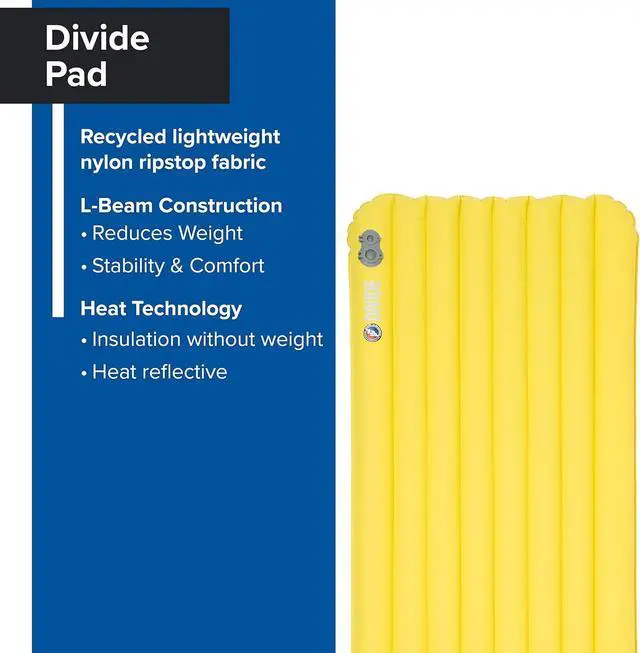 Alt view image 2 of 6 - Divide | Lightweight, Compact, Warm-Weather Air Chamber Sleeping Pad, Wide Regular, Warm Olive