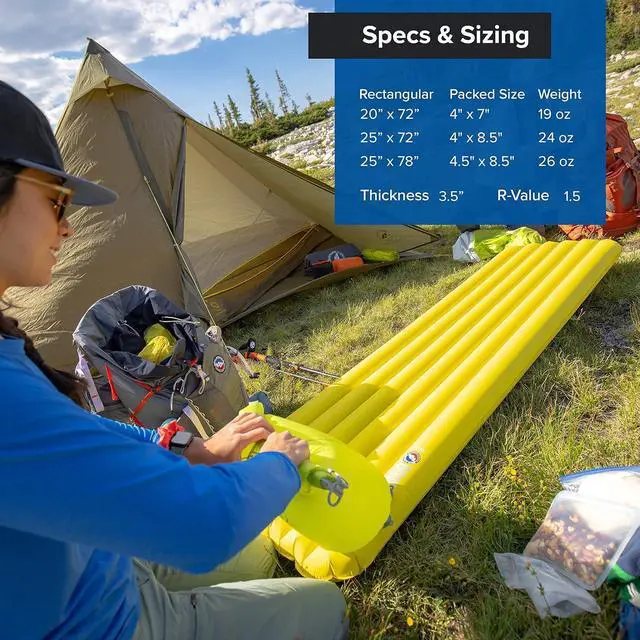 Alt view image 4 of 6 - Divide | Lightweight, Compact, Warm-Weather Air Chamber Sleeping Pad, Wide Regular, Warm Olive