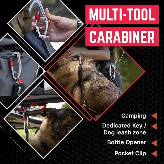 Alt view image 5 of 7 - Multi-Tool Carabiner Clip D Ring Key Chain - Heavy Duty Key Clip for Keys, Small Carabiner Clip, Carabiner Heavy Duty, Keychain Clip, Keychain Organizer - Aluminum, Steel, Titanium Carabiners