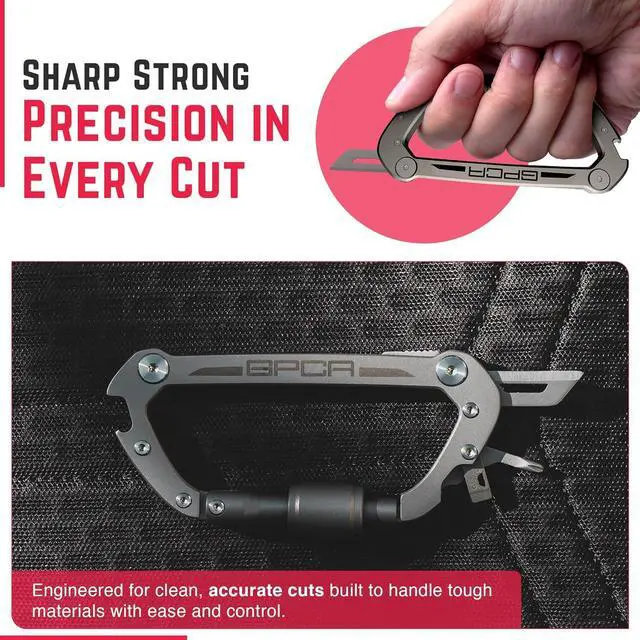 Alt view image 6 of 7 - Multi-Tool Carabiner Clip D Ring Key Chain - Heavy Duty Key Clip for Keys, Small Carabiner Clip, Carabiner Heavy Duty, Keychain Clip, Keychain Organizer - Aluminum, Steel, Titanium Carabiners