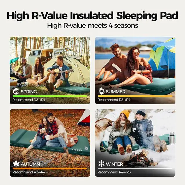 Alt view image 7 of 7 - Self Inflating Sleeping Pad with Electric Pump, 3.15" Ultra-Thick Memory Foam Camping Pad, 4 Season Camping Mattress Pad with Built-in Pillow, Camping Essentials Gear for Tent Travel Car