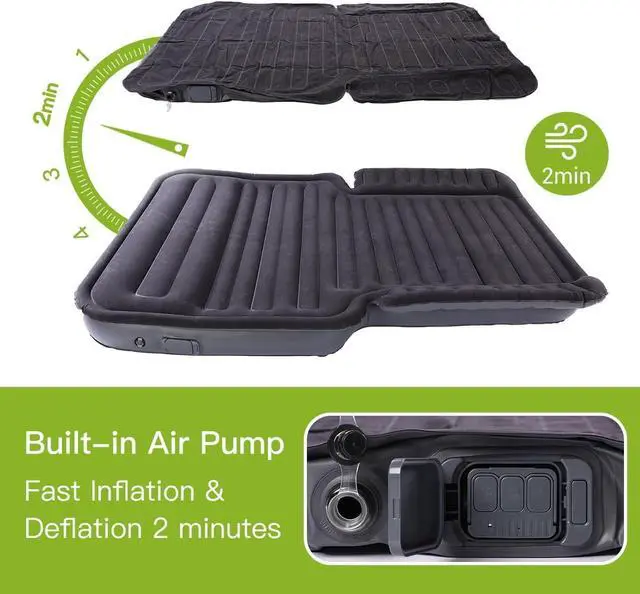 Alt view image 3 of 7 - SUV Air Mattress with Wireless Removable 3-in-1 Built-in Pump & Mattress 'Wings' | 7-inch Height Car Mattress for Mid/Large SUVs, Trucks, Minivans, Supports 660lbs  Ideal for Road Trips & Camping