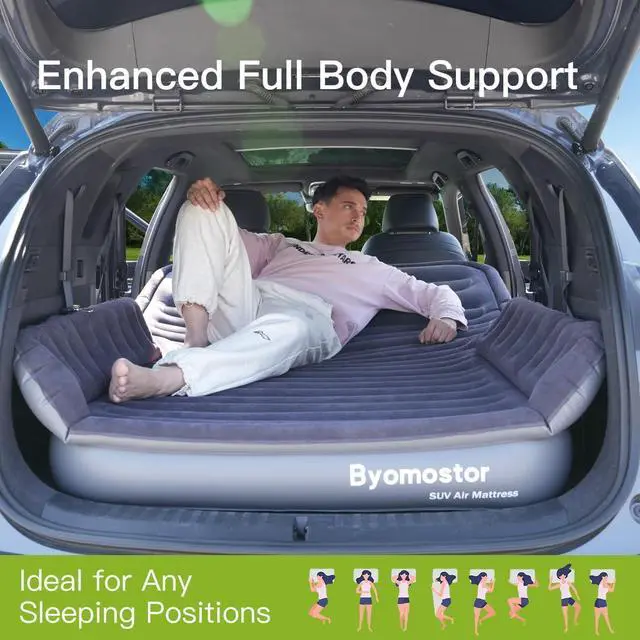 Alt view image 4 of 7 - SUV Air Mattress with Wireless Removable 3-in-1 Built-in Pump & Mattress 'Wings' | 7-inch Height Car Mattress for Mid/Large SUVs, Trucks, Minivans, Supports 660lbs  Ideal for Road Trips & Camping