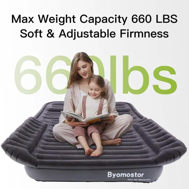 Alt view image 6 of 7 - SUV Air Mattress with Wireless Removable 3-in-1 Built-in Pump & Mattress 'Wings' | 7-inch Height Car Mattress for Mid/Large SUVs, Trucks, Minivans, Supports 660lbs  Ideal for Road Trips & Camping