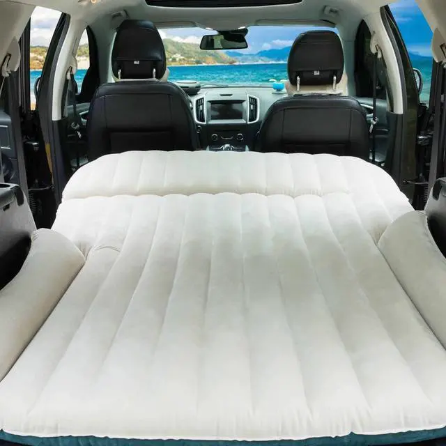 Main image of Double-Sided-Thick Flocked SUV Air Mattress Built-in Pillow with Pump Car Mattress | Leakproof Comfortable Durable Car Air Mattress| for Auto Camping, Road Trip