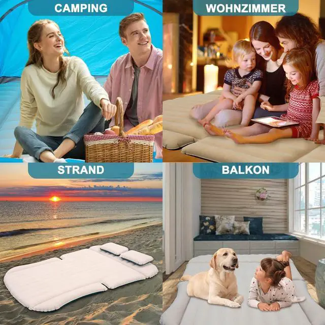 Alt view image 7 of 7 - Double-Sided-Thick Flocked SUV Air Mattress Built-in Pillow with Pump Car Mattress | Leakproof Comfortable Durable Car Air Mattress| for Auto Camping, Road Trip