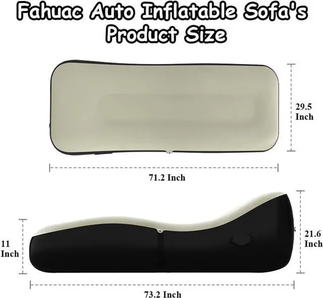 Alt view image 2 of 5 - Auto Inflatable Lounger Air Sofa, Portable Auto Inflatable Couch Air Sofa Bed Lazy Lounger Chair Cozy Sleeping Camping Sofa Bed for Outdoor and Indoor Use