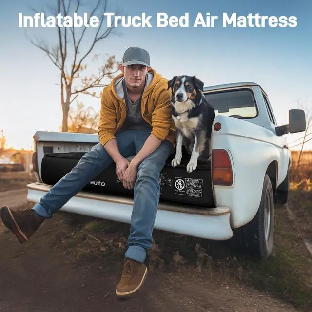 Alt view image 5 of 6 - 6-6.5ft Mid SizeTruck Bed Air Mattress for Short Beds, Inflatable Mattress with Pump for MidSize Pickup Bed Tent Camping, Pick Up Truck Sleeping Pad for Outdoor Travel