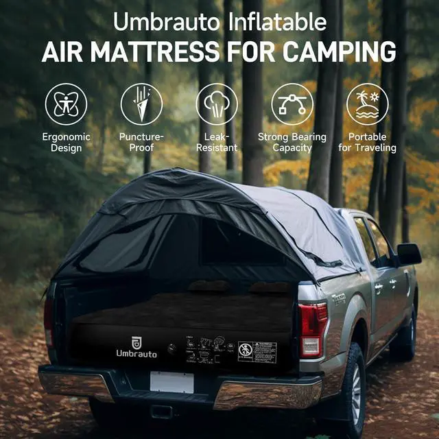 Alt view image 6 of 6 - 6-6.5ft Mid SizeTruck Bed Air Mattress for Short Beds, Inflatable Mattress with Pump for MidSize Pickup Bed Tent Camping, Pick Up Truck Sleeping Pad for Outdoor Travel