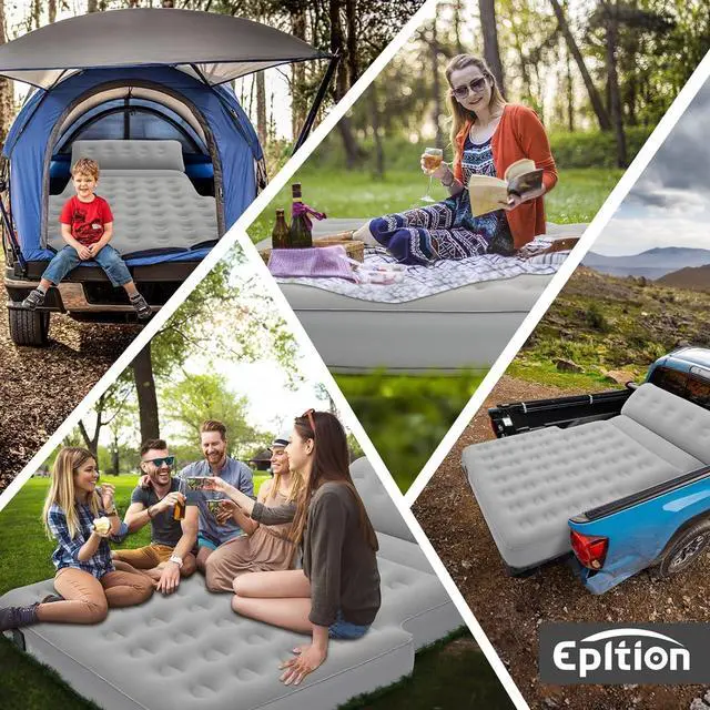 Alt view image 7 of 7 - Self-Inflating Truck Bed Air Mattress for 5.5-6.5 Ft with Built-in Pump- Adjustable Air Mattress Portable for Home,Tent,Camping & Guests, Trave - 800lb Weight Capacity