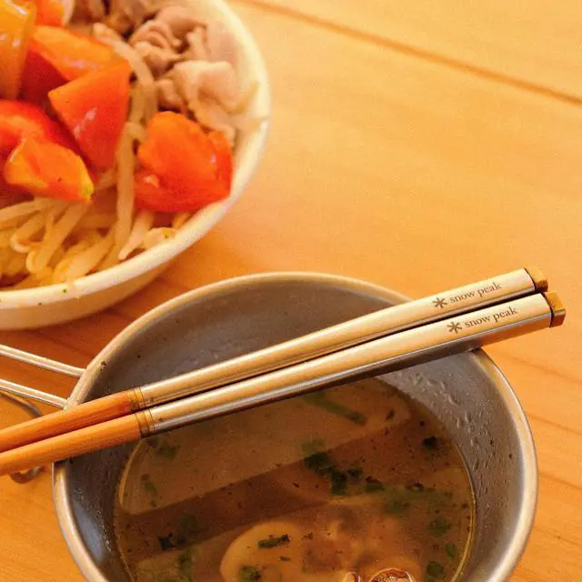 Alt view image 3 of 5 - Wabuki Chopsticks - Collapsible Stainless Steel Chopsticks with Case - Reusable Utensils Perfect for Camping & Travel - L