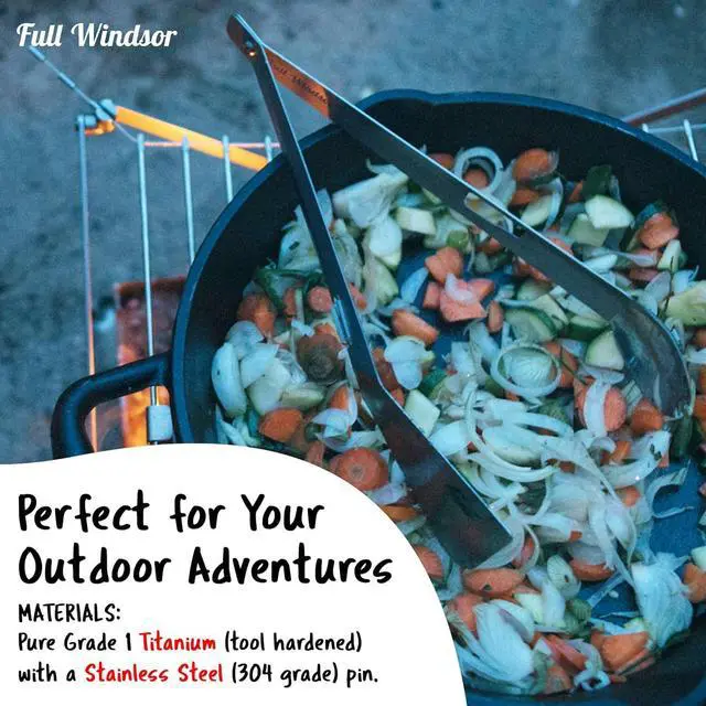 Alt view image 4 of 6 - - The Splitter Titanium Multi-Utensil Set  Compact, Lightweight Silver Spork, Tongs, Spatula & Ladle  Durable Cooking Kit for Camping, BBQ, Backpacking, Travel & Outdoor Adventures