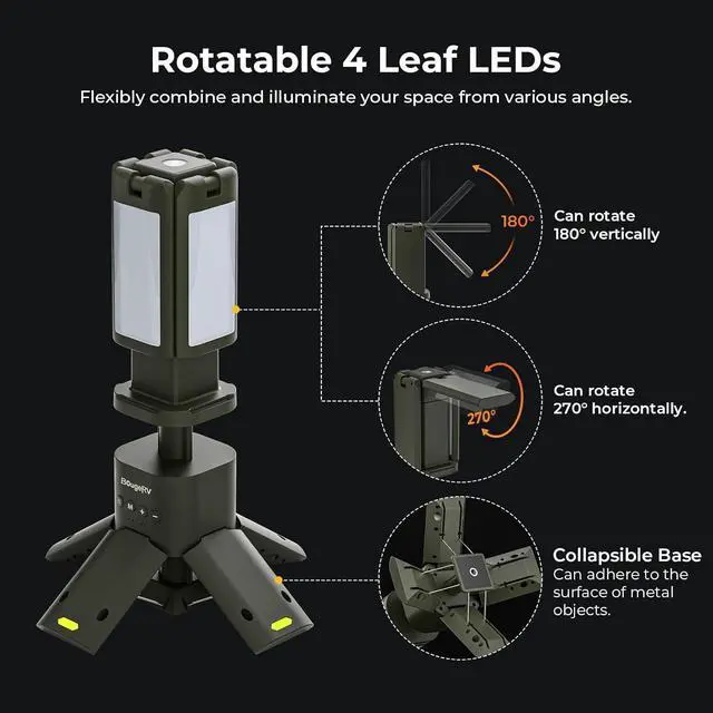 Alt view image 3 of 7 - Camping Light, Telescopic Rechargeable Camping Lantern, 13400mAh Rotatable Electric Outdoor Lamp, IPX5 Waterproof, Portable Light for Camping, Hiking, Power Outage, Adventure, Emergency Use