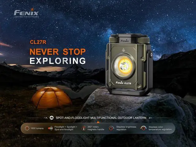 Alt view image 2 of 7 - CL27R Camping Lantern Flashlight, 1600 lumens USB-C Rechargeable Waterproof Portable with White and Red LEDs and Lumentac Organizer for Hurricane Power Outage Emergency and Job Sites (Green)