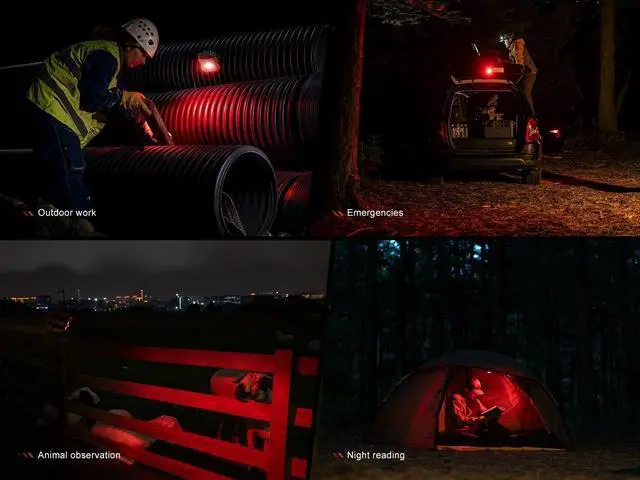 Alt view image 6 of 7 - CL27R Camping Lantern Flashlight, 1600 lumens USB-C Rechargeable Waterproof Portable with White and Red LEDs and Lumentac Organizer for Hurricane Power Outage Emergency and Job Sites (Green)