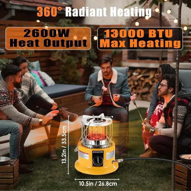 Alt view image 4 of 6 - 2 in 1 Propane Heater & Stove, 13000 BTU Portable Propane Heater Indoor with Handle, Outdoor Heater Gas Stove for Patio, Camping, Tent, Ice Fishing, Garage