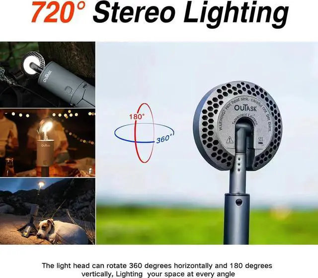 Alt view image 4 of 7 - Camping Light Telescopic, Collapsible Magnetic Camping Lantern with 12000mAh Battery, Telescoping IPX6/IPX7 Waterproof Flashlights, Camping Lamp for Emergency, Camping, Hiking (Military Green)