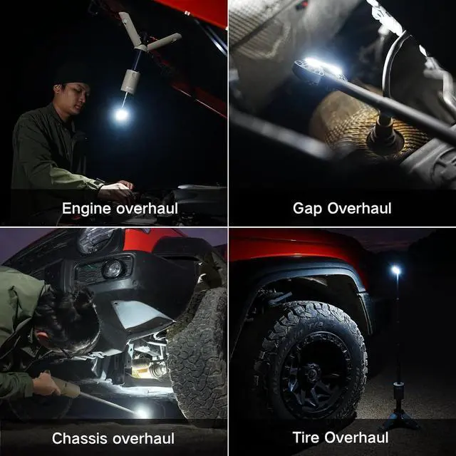 Alt view image 7 of 7 - Camping Light Telescopic, Collapsible Magnetic Camping Lantern with 12000mAh Battery, Telescoping IPX6/IPX7 Waterproof Flashlights, Camping Lamp for Emergency, Camping, Hiking (Military Green)