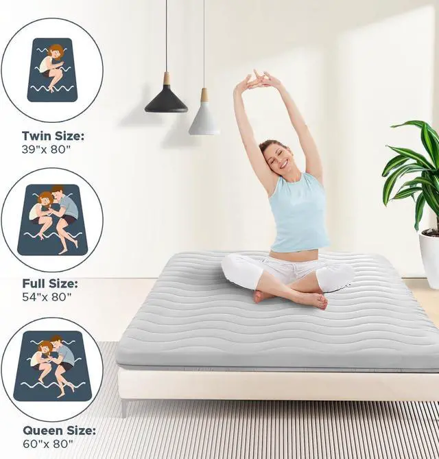 Alt view image 6 of 7 - Japanese Floor Mattress, 100% High Density Comfortable Foam, 4" Thicken Foldable Mattress Tatami Mat Sleeping Pad, Ideal for Comfort and Support, Kids Floor Lounger Pillow Bed Sofa (Twin