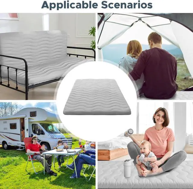 Alt view image 7 of 7 - Japanese Floor Mattress, 100% High Density Comfortable Foam, 4" Thicken Foldable Mattress Tatami Mat Sleeping Pad, Ideal for Comfort and Support, Kids Floor Lounger Pillow Bed Sofa (Twin