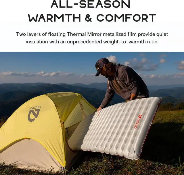 Alt view image 3 of 6 - Equipment Tensor All-Season Ultralight Insulated Sleeping Pad - Regular (72"x20") - Blade/Spicy Orange