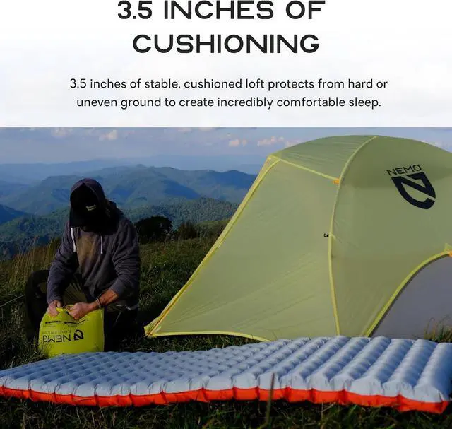 Alt view image 4 of 6 - Equipment Tensor All-Season Ultralight Insulated Sleeping Pad - Regular (72"x20") - Blade/Spicy Orange