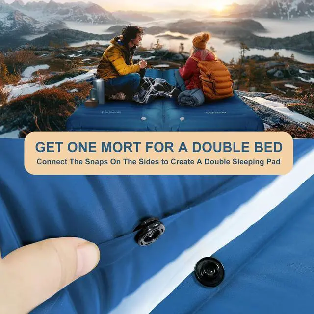 Alt view image 6 of 6 - Self Inflating Sleeping Pad for Camping, 5.5 Inch Ultra-Thick Camping Mat with Built-in Pump, Outdoor Ultralight Sleepinging Mat for Camping Tent, Backpacking, Hiking and Traveling(Blue)