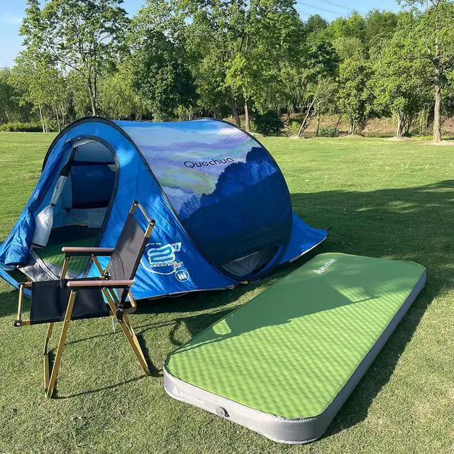 Alt view image 2 of 6 - Self-Inflating Sleeping Pad - 4 Ultra-Thick Supportive Foam, Insulated Camping Mattress with Pump Sack for Tent, Car, Truck, Van, Home - Portable Camping Pad for 4-Season Comfort (Single)